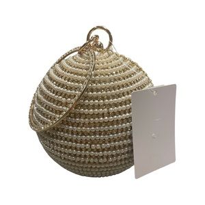 NWT J gold evening bag with pearl and jeweled embellishments